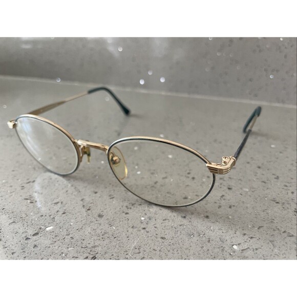 Liz Claiborne LC-81  JAD MAR Eyeglasses Frames Only Blue gold Full Rim 135 GEP - Picture 2 of 13